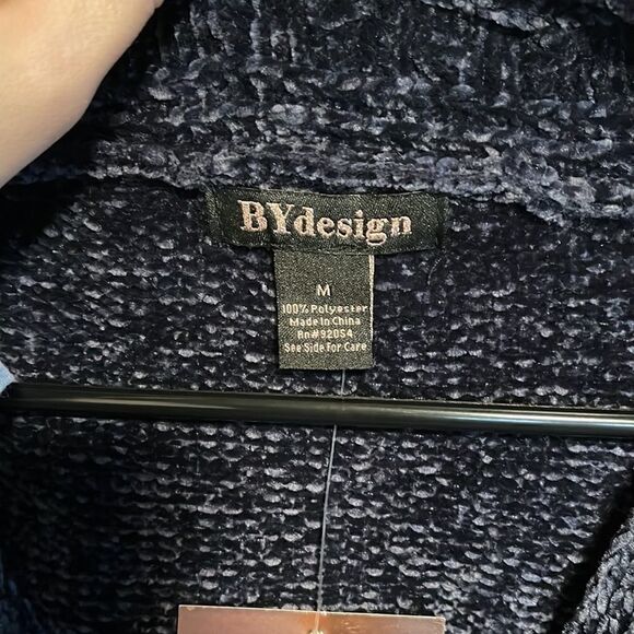 By Design- Long Sleeve Pullover Sweater w/ Cable V-Neck & Button Detail - Picture 2 of 6